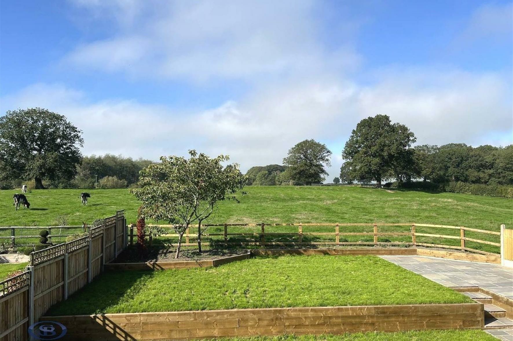 Garden backing onto open fields
